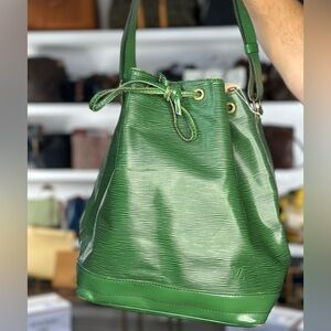 Green Leather Bucket Bag